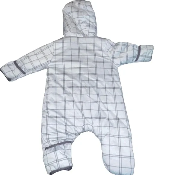 Gymboree Infant Bunting Snowsuit Boys 3/6 Months Grey Fleece Lined Zippered Warm - Picture 5 of 6